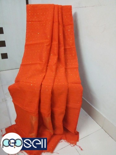 Resham silk handloom saree with Sequence and zari work, with BP. - Kerala Kochi Ernakulam 1 