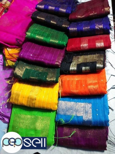 Resham silk handloom saree with Sequence and zari work, with BP. - Kerala Kochi Ernakulam 3 