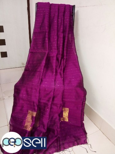 Resham silk handloom saree with Sequence and zari work, with BP. - Kerala Kochi Ernakulam 4 