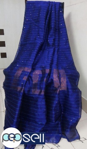 Resham silk handloom saree with Sequence and zari work, with BP. - Kerala Kochi Ernakulam 5 
