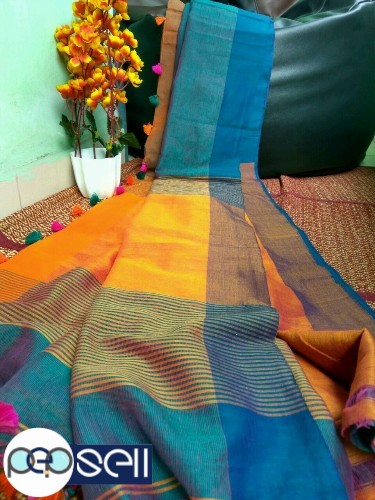 Handloom Plain Soft Cotton Saree - Kerala Kochi Ernakulam 4 