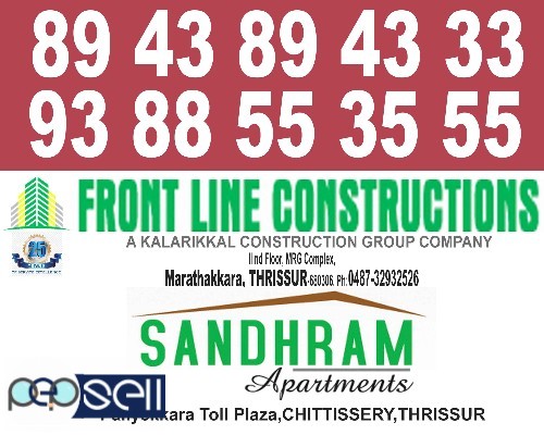 FRONT LINE CONSTRUCTIONS-Thrissur Based Apartments,Thrissur,Mannuthy,Kodungallur,Thanniyam,Koodal manikkam 3 