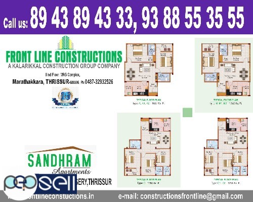 FRONT LINE CONSTRUCTIONS-Apartment,Thrissur,Paliyekkara,Chittisserry,Marathakkara, 3 