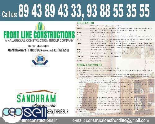 FRONT LINE CONSTRUCTIONS-Luxuary Apartments,Thrissur,Paliyekkara,Chittisserry,Marathakkara, 4 