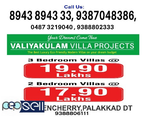 VALIYAKULAM VILLAS-Premium Apartments,VADAKKENCHERRY,Palakkad,Cherpulassery,Mannarkkad, Nenmara,Kollengode 2 