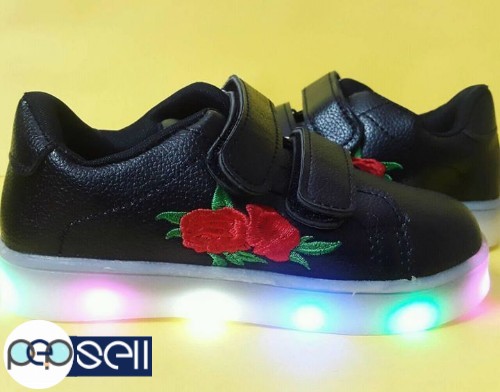 Embroidery led kids shoes 2 
