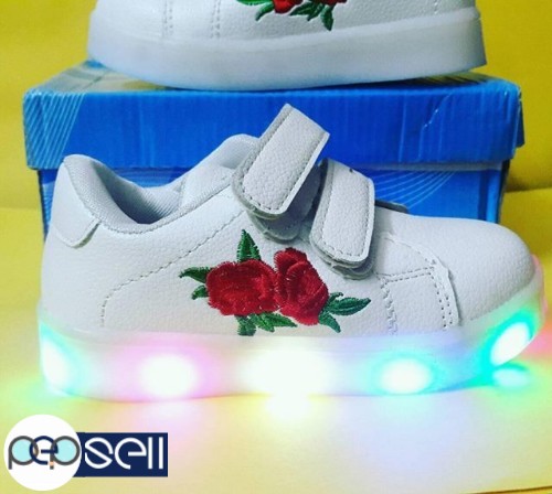 Embroidery led kids shoes 3 