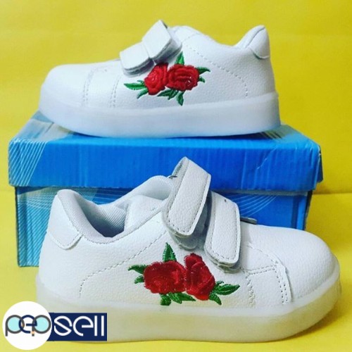 Embroidery led kids shoes 4 