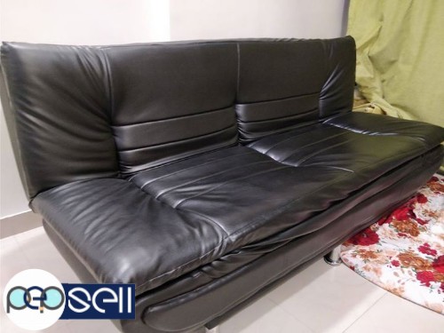Leatherette sofa cum bed 1.5 years old 0 