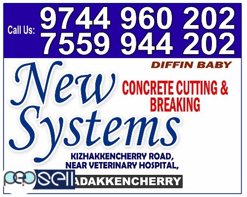 NEW SYSTEMS-Concrete Cutting,VADAKKENCHERRY,Kollengode,Muthalamada, Govindhapuram,Peruvemba 2 