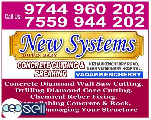NEW SYSTEMS-Concrete Cutting,VADAKKENCHERRY,Kollengode,Muthalamada, Govindhapuram,Peruvemba 4 