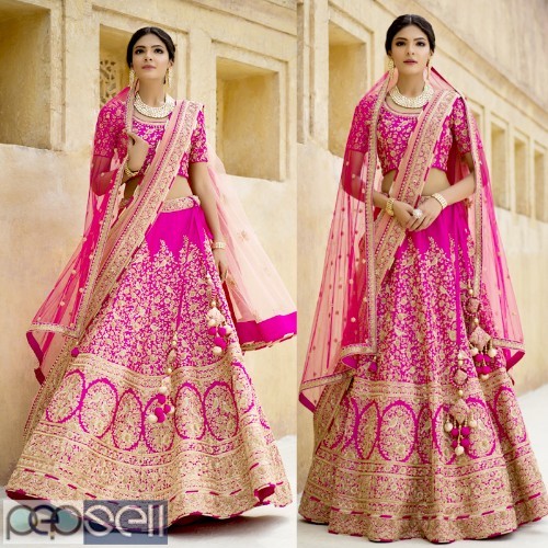 Online Shopping For Pink Raw Silk Lehenga At Vasansi Jaipur Online Store 0 