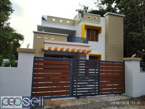 New house condumburary style, 4 bhk attached, 8 cent, 3 km, near Punalur 2 
