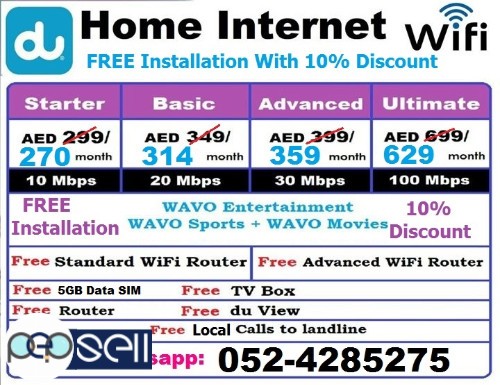 HIGH SPEED DU WIFI HOME INTERNET PACKAGES FREE INSTALLATION AND 10% MONTHLY DISCOUNT 5 
