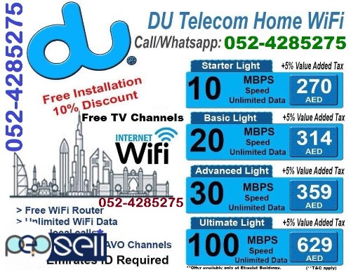 DU WIFI HOME INTERNET PACKAGES FREE INSTALLATION AND 10% MONTHLY DISCOUNT 0 