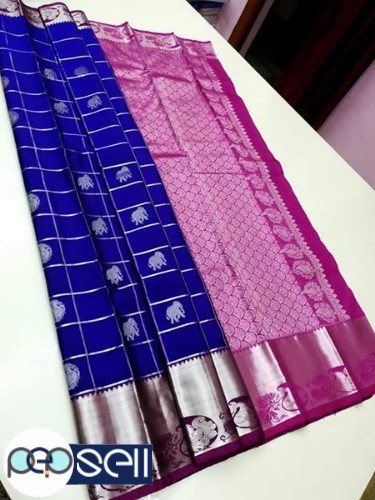Kanchipuram pure silk sarees hand woven available for sale 3 