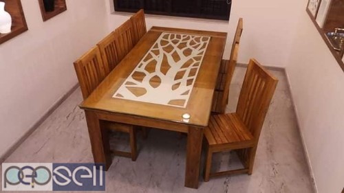 Dining table with sofa with teapoy 6 chair wood aquasia 0 