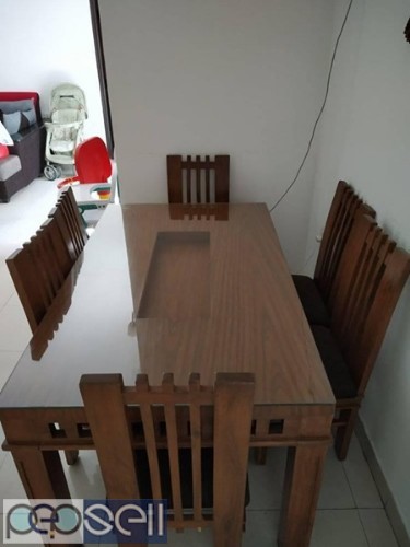 Dining table and 6 seater chair hardly used for 1 year for sale 0 