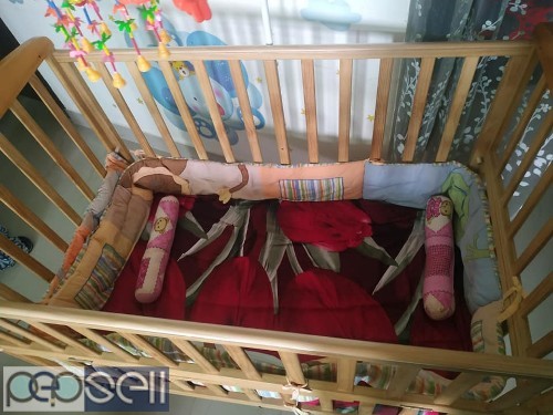 Baby cot with cradle, stroller & walker for sale 1 