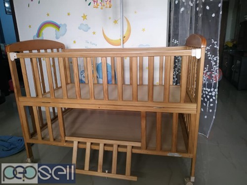 Baby cot with cradle, stroller & walker for sale 3 