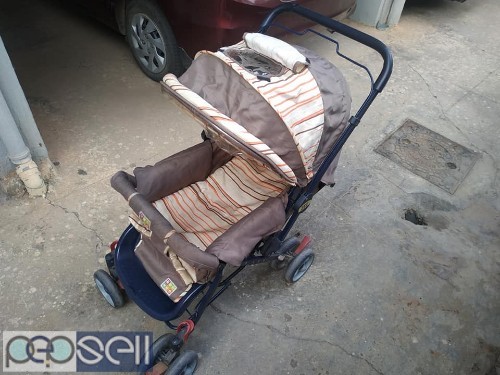 Baby cot with cradle, stroller & walker for sale 5 