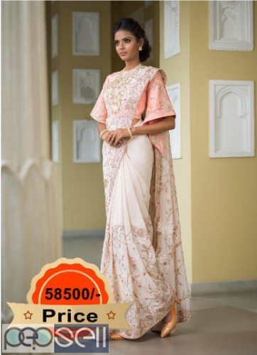 Buy Off White Silk Saree From Vasansi Jaipur 0 