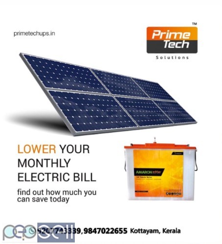 Prime Tech-Amaron Solar Battery Dealers Kottayam Pala Vaikom Changanacherry Ettumanoor Kaduthuruthy 0 