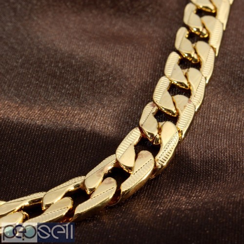 18K Gold Plated 10mm Men Chain 24inch Necklace Jewelry 1 
