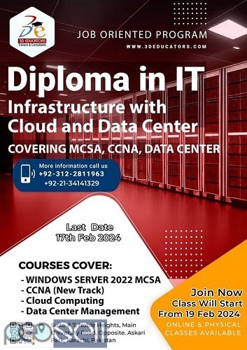 Diploma In IT Infrastructure With Data Center Covering : 0 