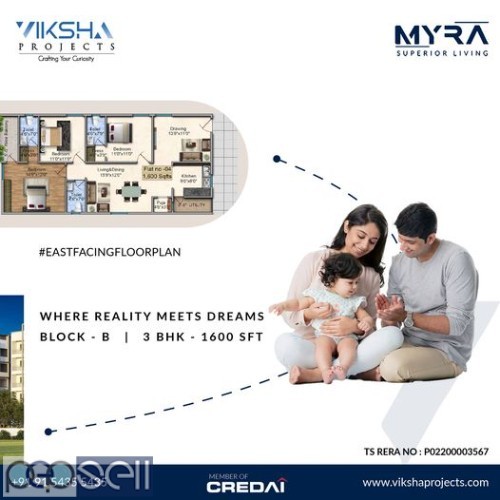 2&3 BHK flats for sale in Kompally, Hyderabad| Myra Project 0 